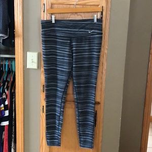 Nike dri-fit charcoal grey striped workout pants